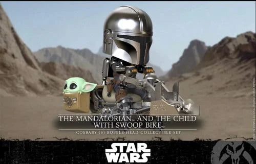 PRE-ORDER: Star Wars - Cosbaby - Wave 1 - Mandalorian & the Child swoop Bike