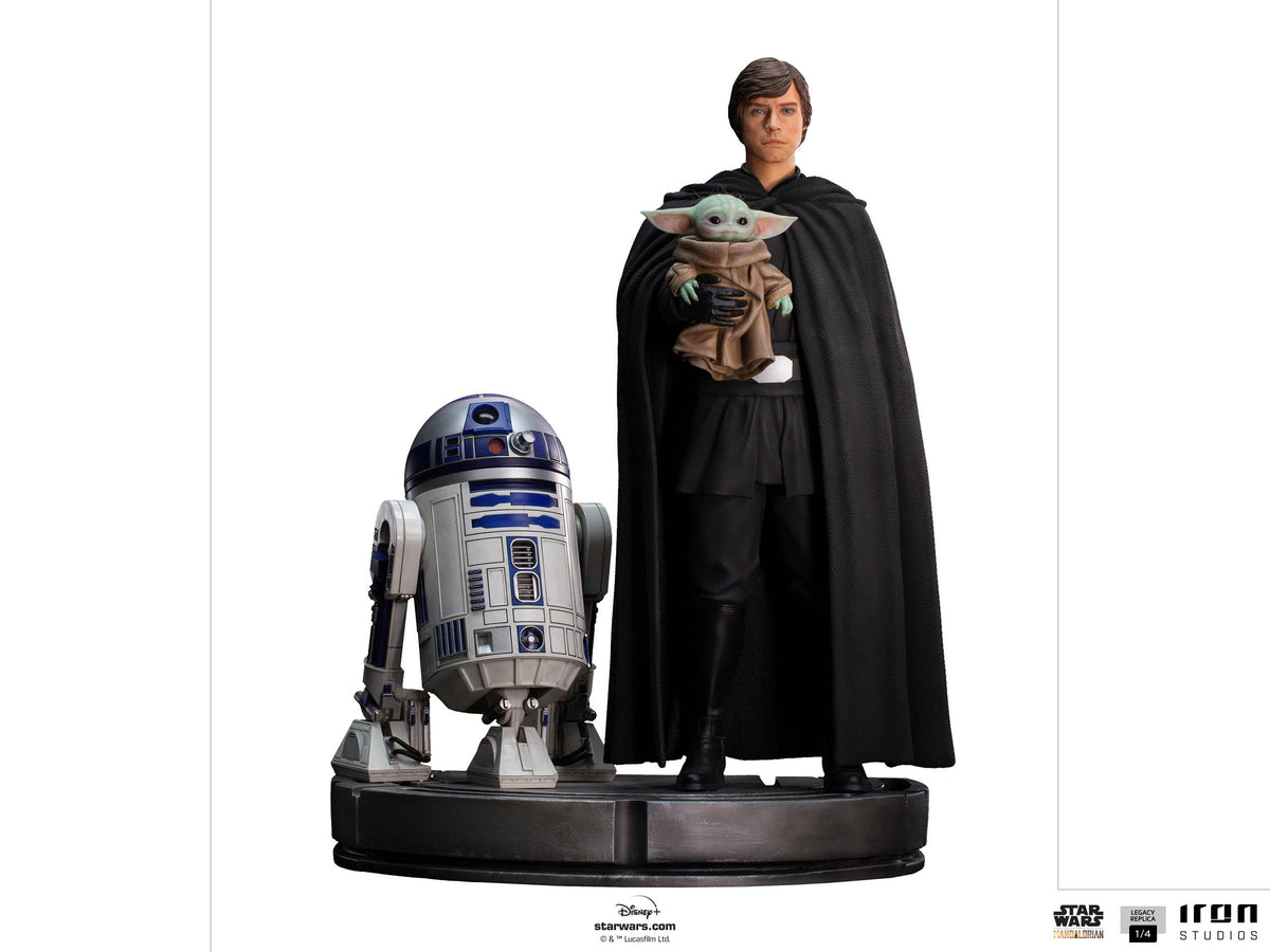 Star Wars - Legacy Replica Statue 1/4 - The Mandalorian - Luke Skywalker, R2-D2 & Grogu 54 cm