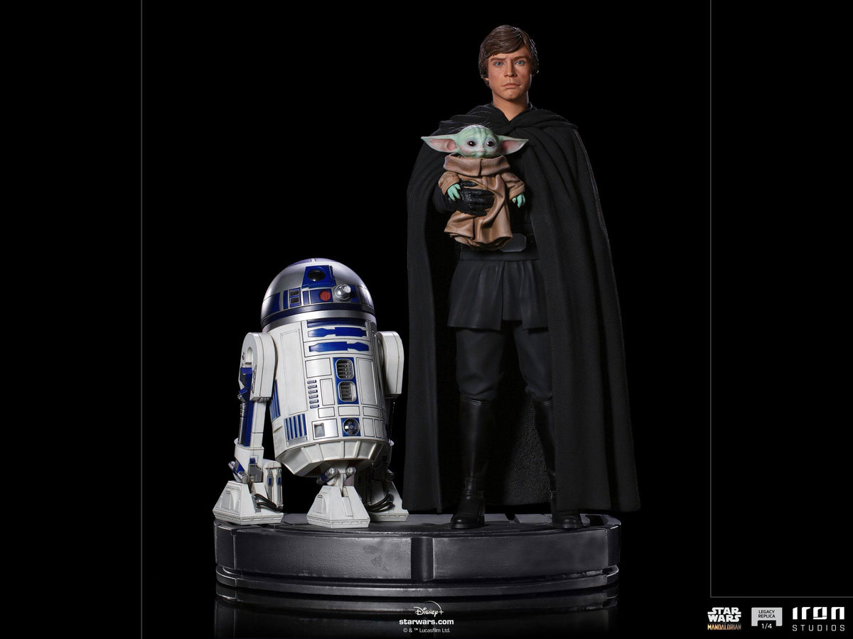 Star Wars - Legacy Replica Statue 1/4 - The Mandalorian - Luke Skywalker, R2-D2 & Grogu 54 cm