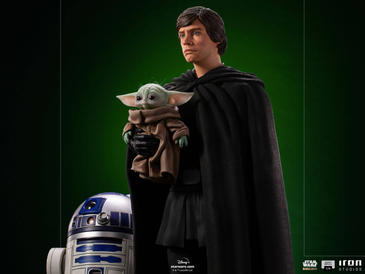 Star Wars - Legacy Replica Statue 1/4 - The Mandalorian - Luke Skywalker, R2-D2 & Grogu 54 cm