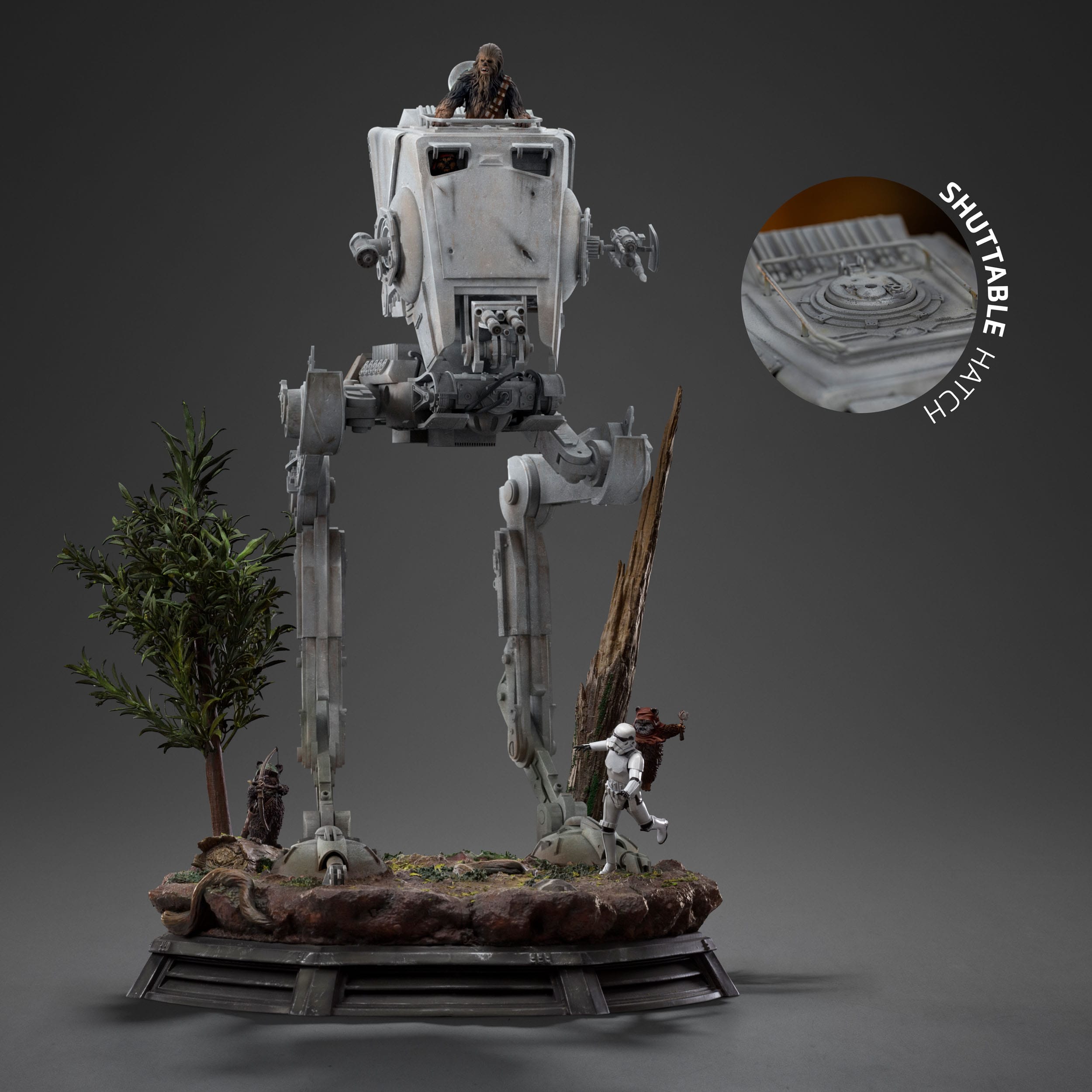 Star Wars - Art Scale Statue 1/20 - AT-ST and Chewbacca 53 cm