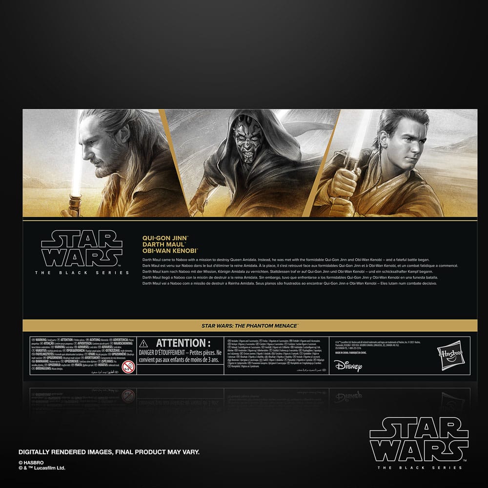 Star Wars Black Series - The Phantom Menace - Qui-Gon Jinn, Darth Maul, Obi-Wan Kenobi
