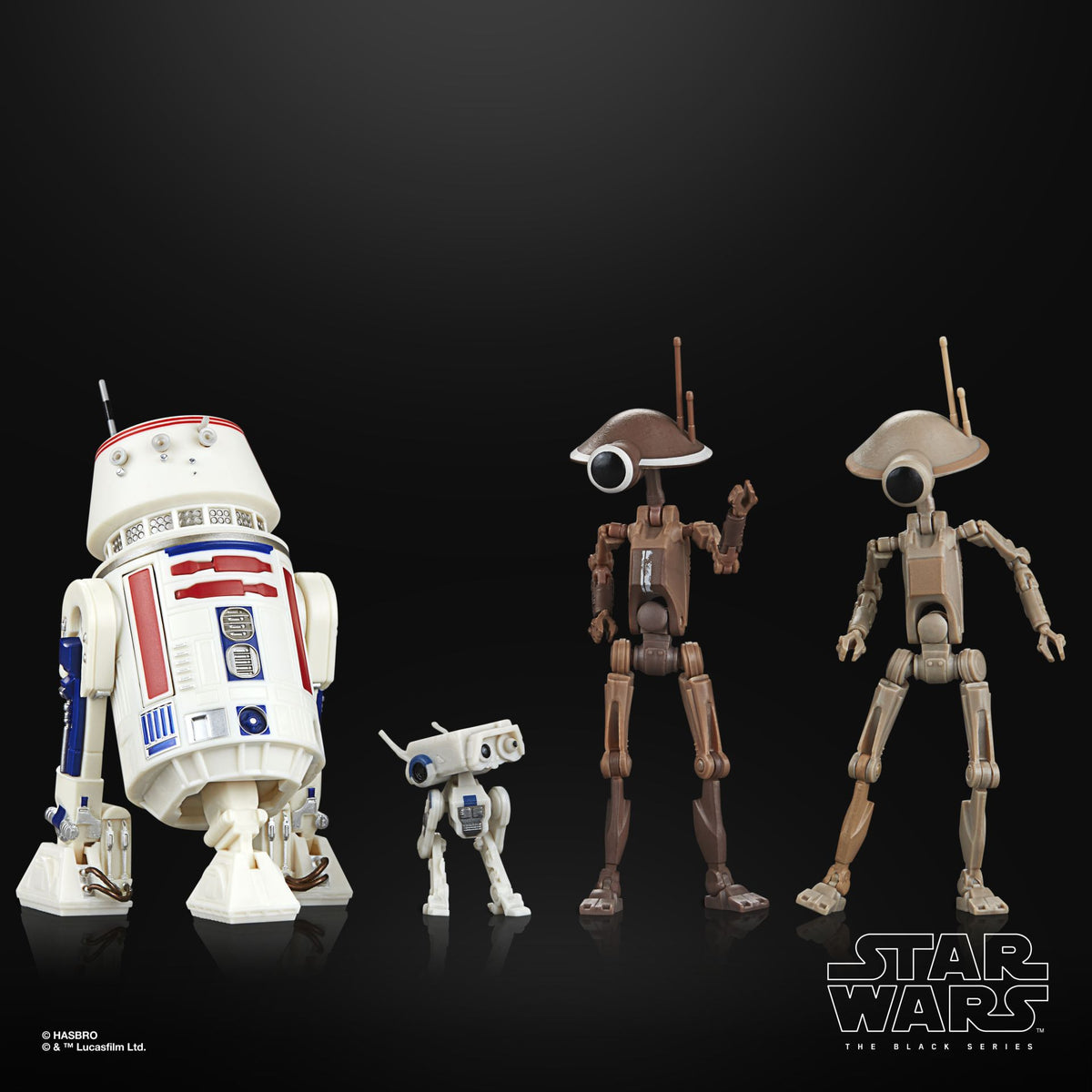 Star Wars The Mandalorian Nr. 46 – Black Series Actionfiguren R5-D4, BD-72 & Pit Droids (4-Pack) – 15 cm