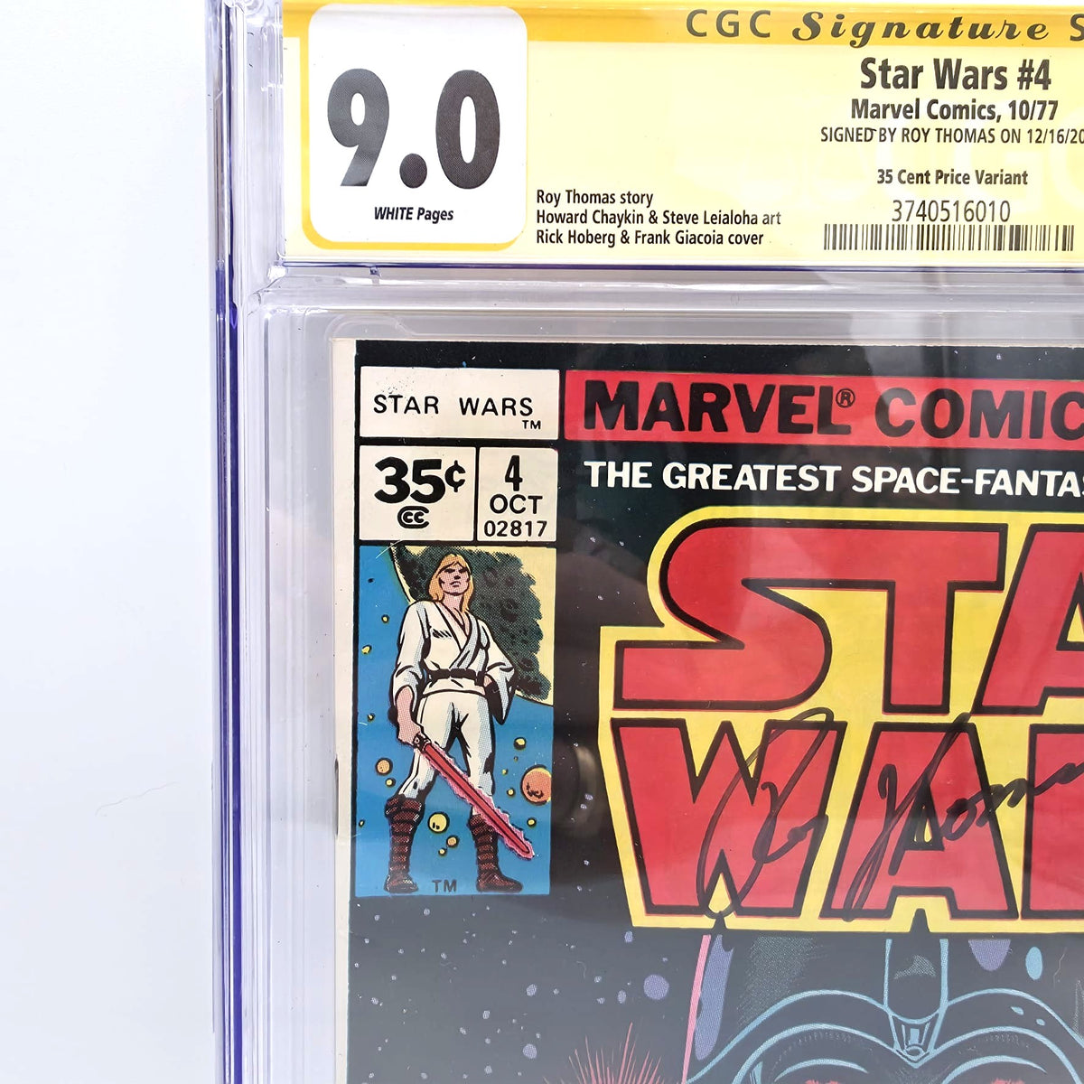 Star Wars Comic #4 (1977) – 35 Cent Price Variant – CGC 9.0 Signature Series – Roy Thomas