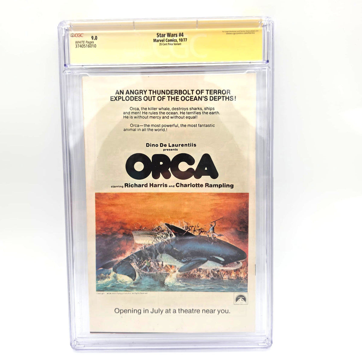 Star Wars Comic #4 (1977) – 35 Cent Price Variant – CGC 9.0 Signature Series – Roy Thomas