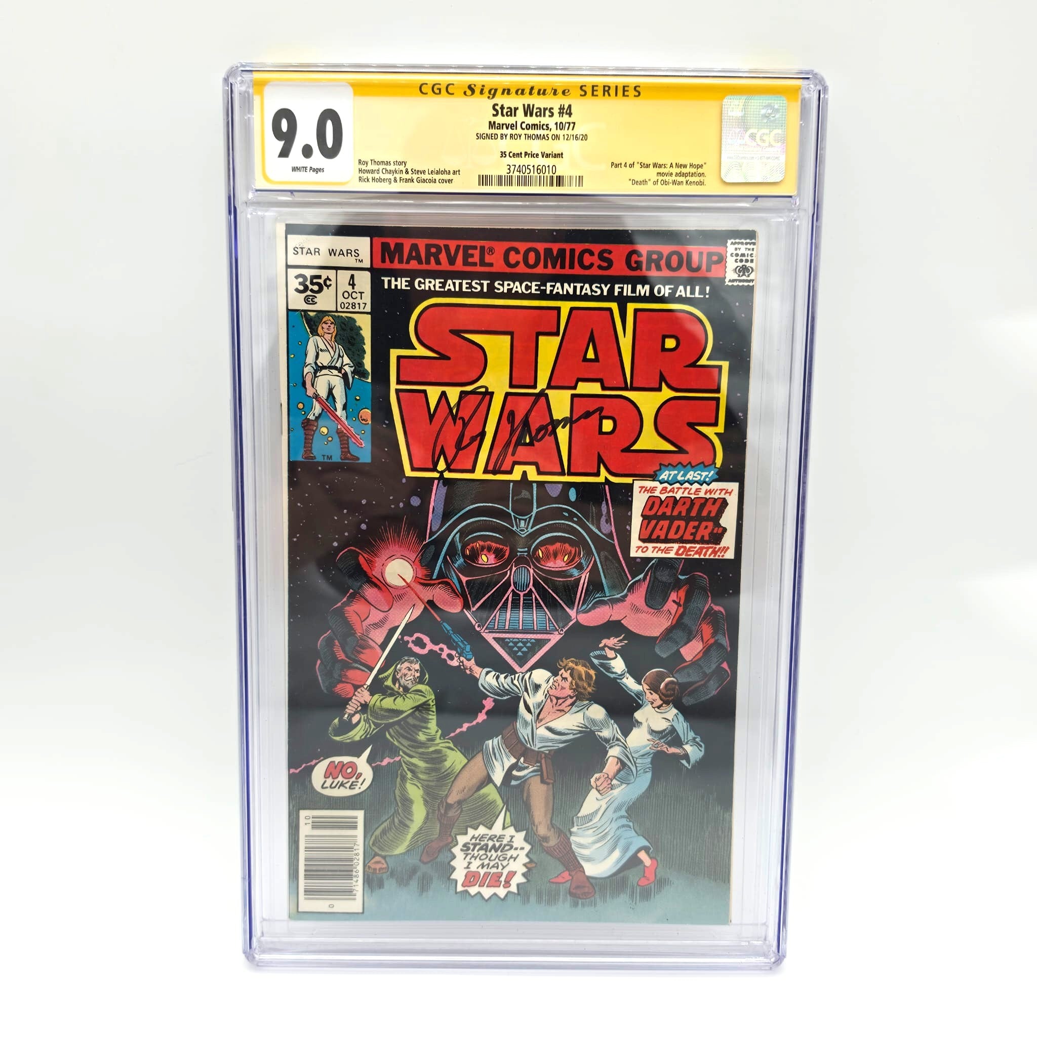 Star Wars Comic #4 (1977) – 35 Cent Price Variant – CGC 9.0 Signature Series – Roy Thomas