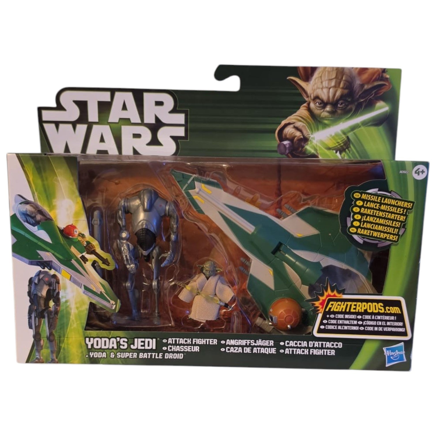 Star Wars - The Clone Wars - Yodas Jedi Attack Fighter / Yoda & Super Battle Droid 2013