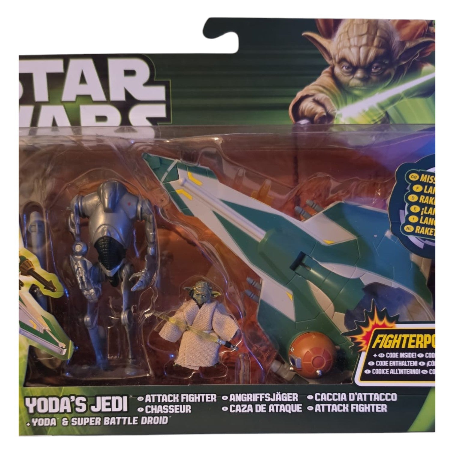 Star Wars - The Clone Wars - Yodas Jedi Attack Fighter / Yoda & Super Battle Droid 2013