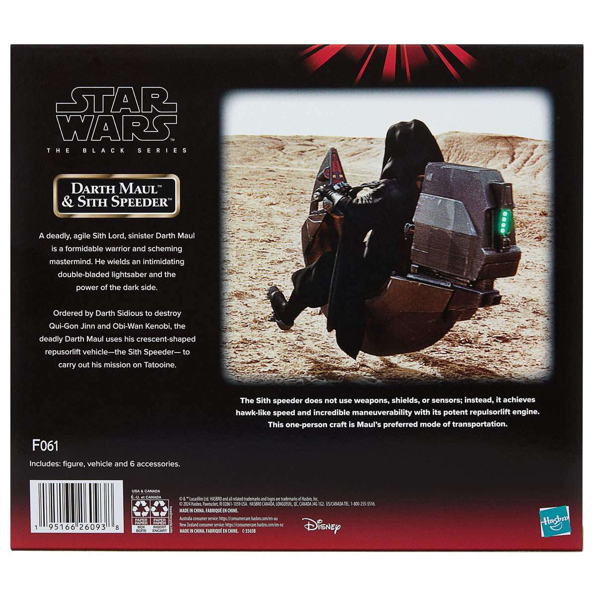 Star Wars Episode I Black Series Fahrzeug mit Actionfigur Darth Maul & Sith Speeder 25th Anniversary