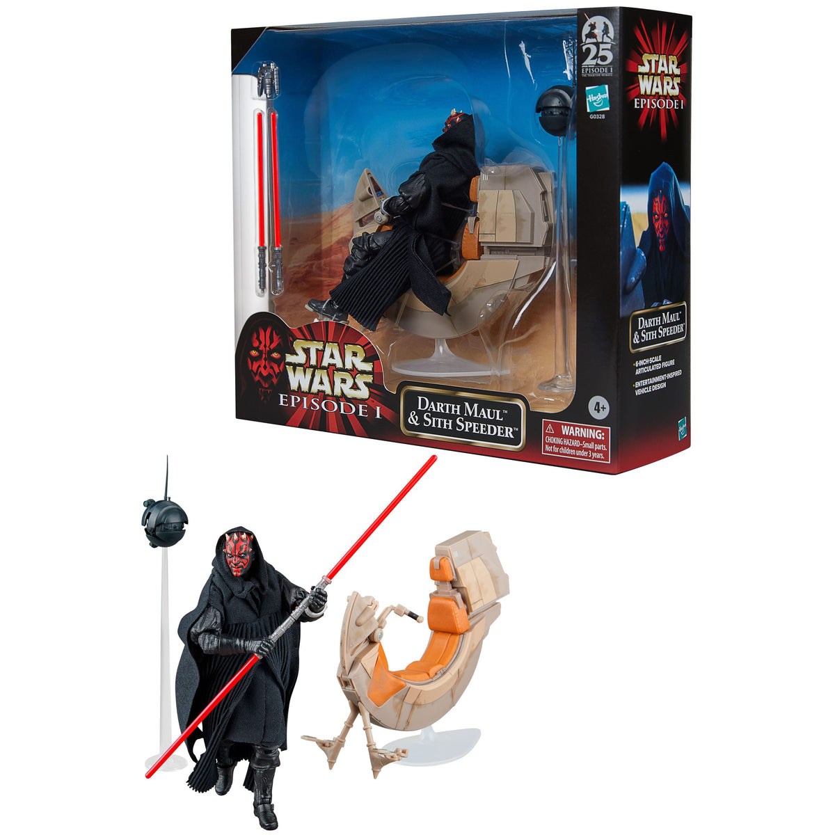 Star Wars Episode I Black Series Fahrzeug mit Actionfigur Darth Maul & Sith Speeder 25th Anniversary