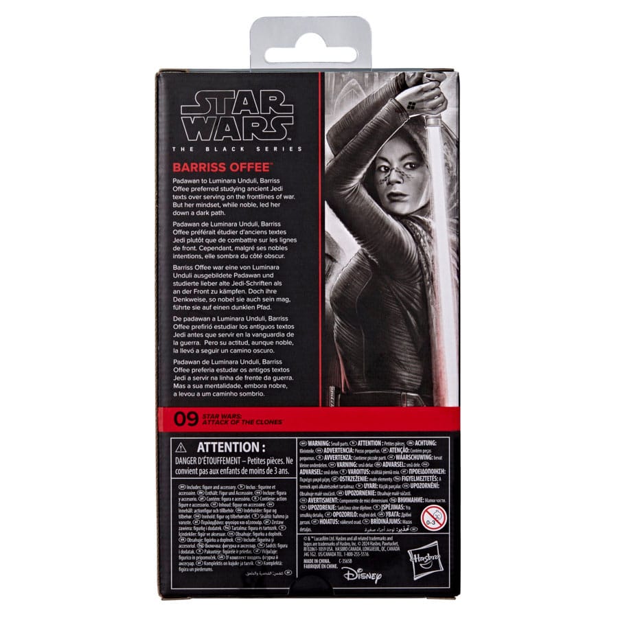 Figurine articulée Barriss Offee de la série Black Series Star Wars Episode II, 15 cm