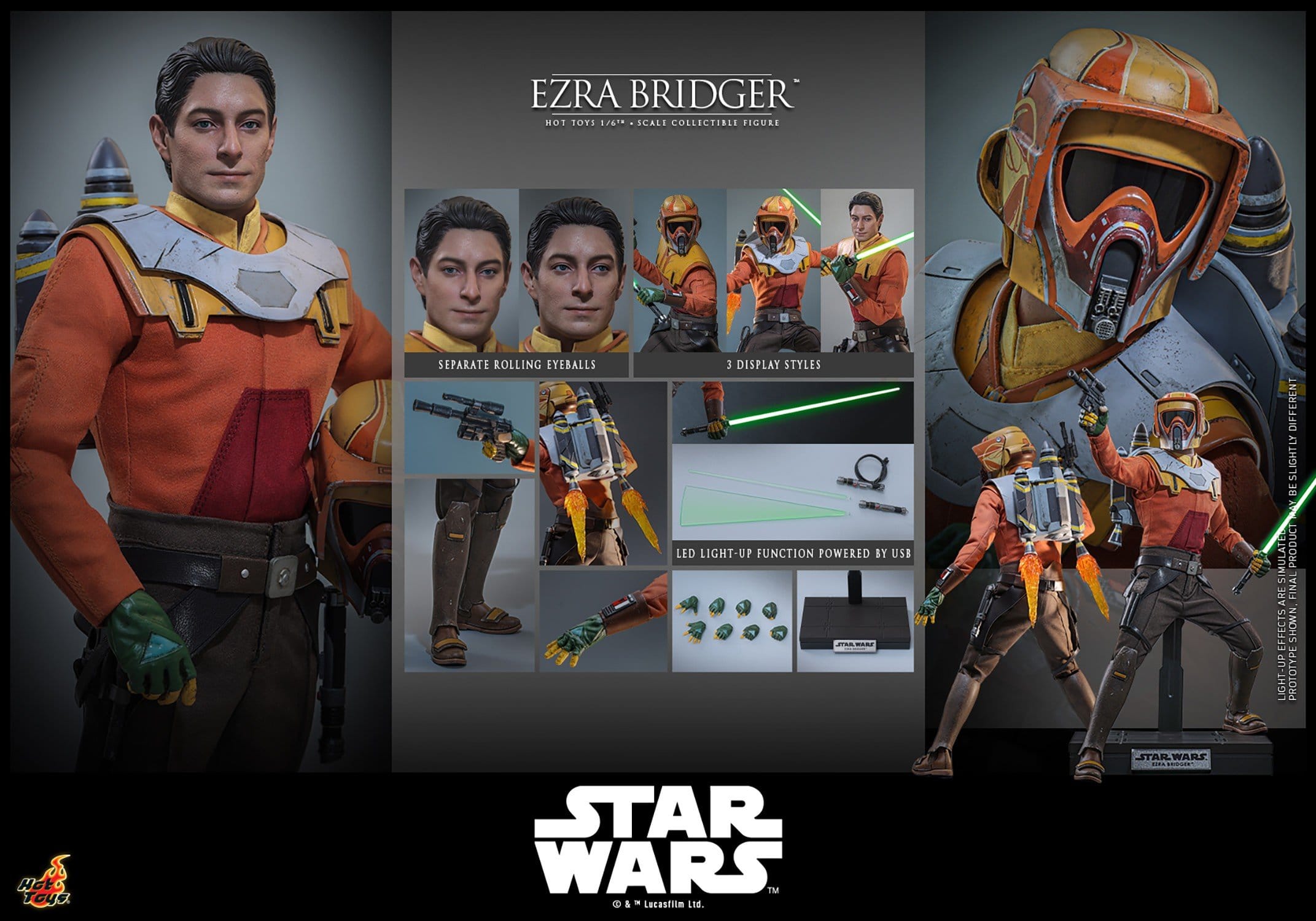 PRE-ORDER: Star Wars - Hot Toys - 1/6 Ezra Bridger 31 cm