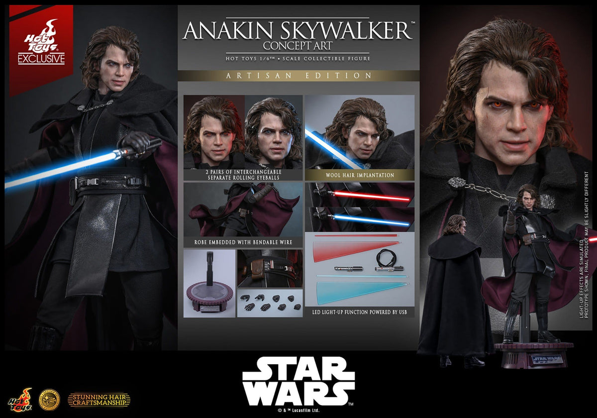PRE-ORDER: Star Wars Episode III: Die Rache der Sith Movie Masterpiece Actionfigur 1/6 Anakin Skywalker (Concept Art Version) (Artisan Edition) Hot Toys Exclusive 31 cm