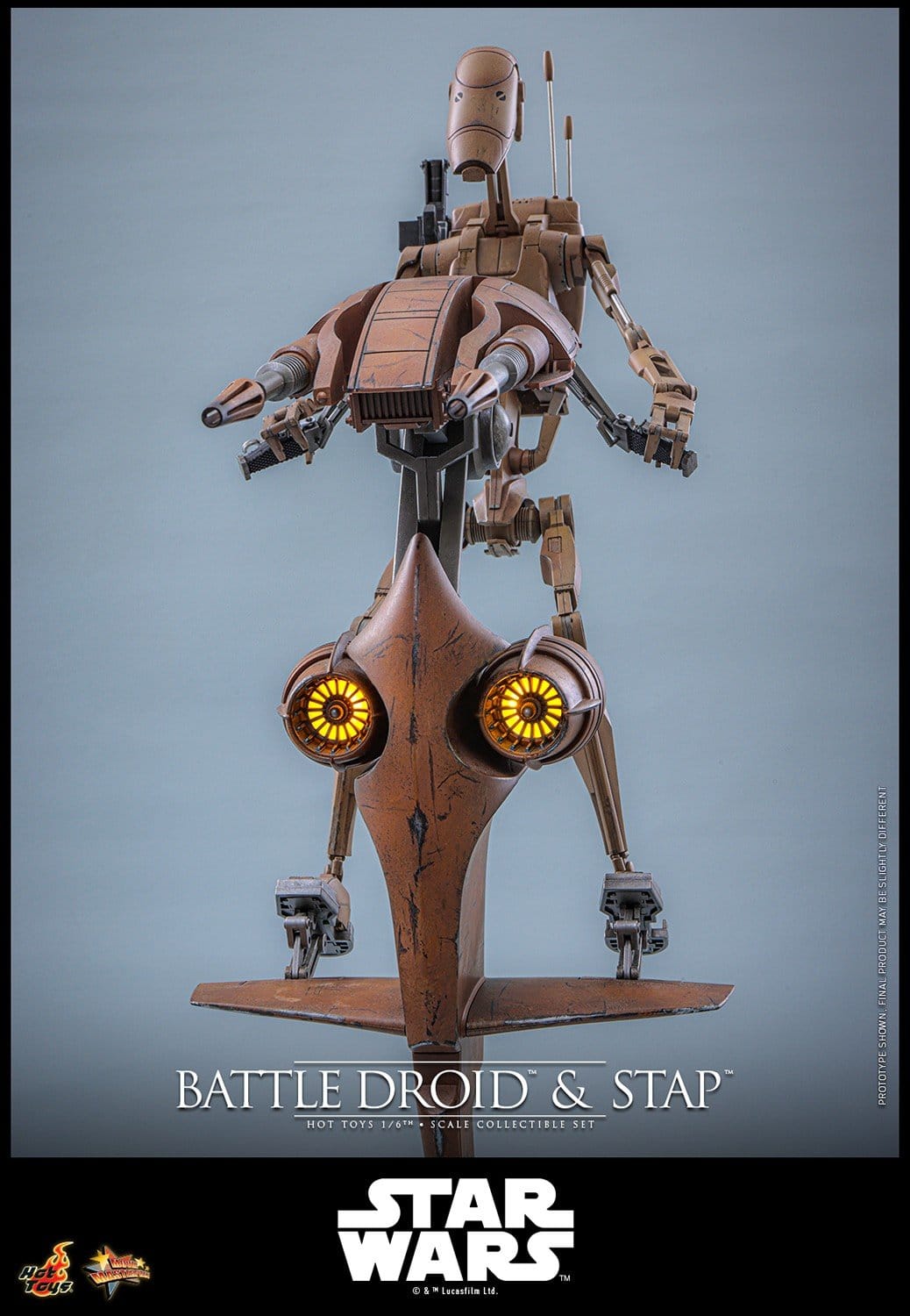 PRE-ORDER: Star Wars: The Phantom Menace Movie Masterpiece Actionfiguren Set 1/6 Battle Droid & STAP 32 cm