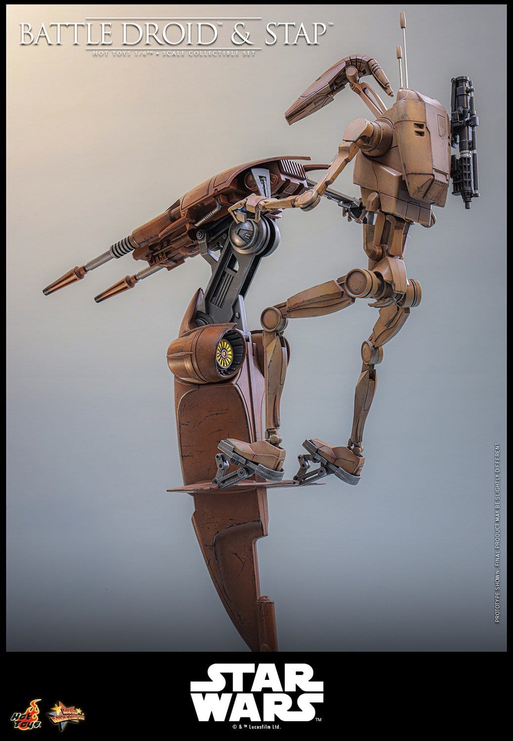 PRE-ORDER: Star Wars - Hot Toys - Set 1/6 Battle Droid & STAP 32 cm