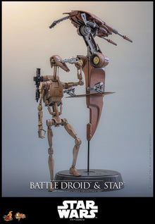 PRE-ORDER: Star Wars: The Phantom Menace Movie Masterpiece Actionfiguren Set 1/6 Battle Droid & STAP 32 cm