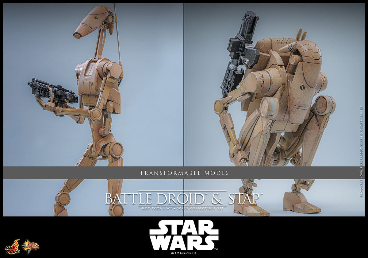 PRE-ORDER: Star Wars: The Phantom Menace Movie Masterpiece Actionfiguren Set 1/6 Battle Droid & STAP 32 cm