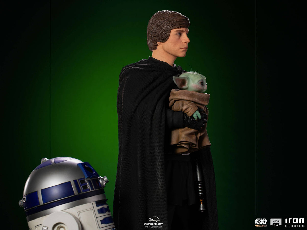 Star Wars - Legacy Replica Statue 1/4 - The Mandalorian - Luke Skywalker, R2-D2 & Grogu 54 cm