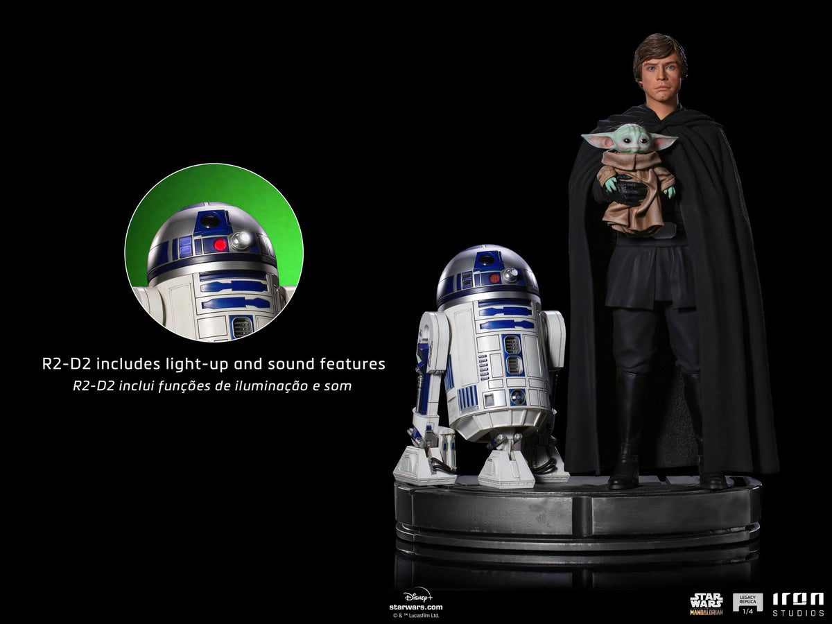 Star Wars - Legacy Replica Statue 1/4 - The Mandalorian - Luke Skywalker, R2-D2 & Grogu 54 cm