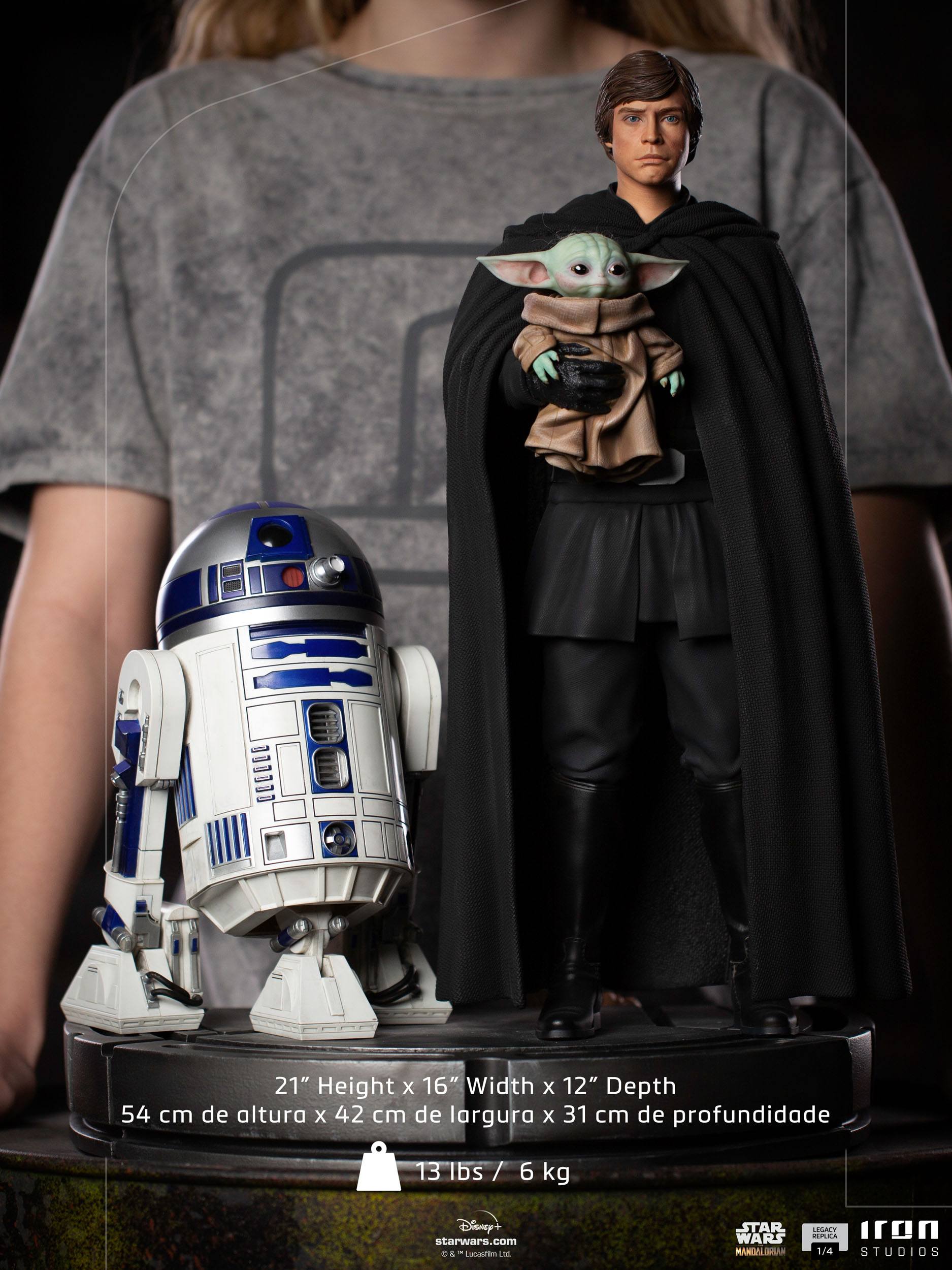 Star Wars - Legacy Replica Statue 1/4 - The Mandalorian - Luke Skywalker, R2-D2 & Grogu 54 cm