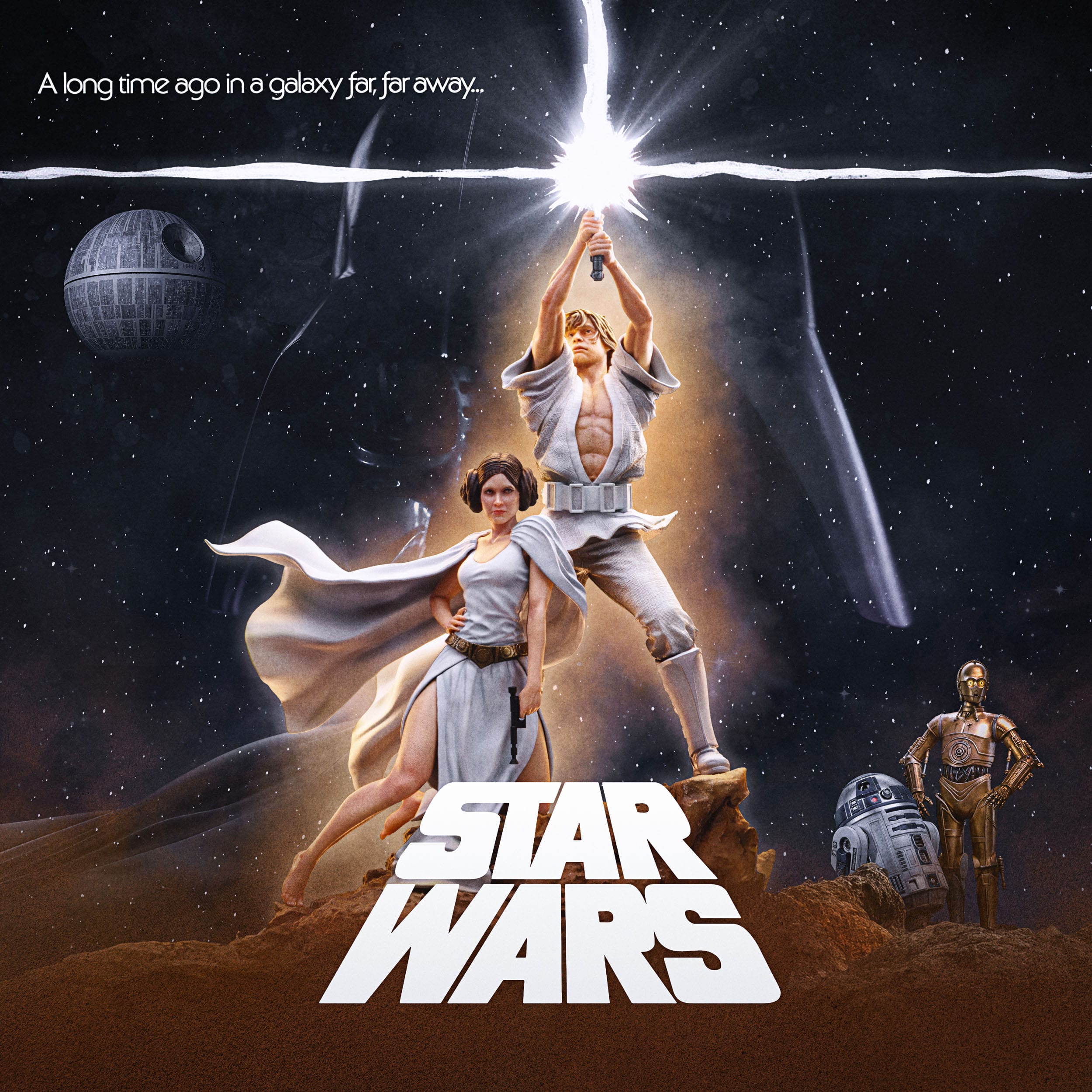 Star Wars - Art Scale Statue 1/10 - Luke and Leia 41 cm