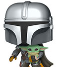 Figurine POP! TV Star Wars The Mandalorian en vinyle, Mando volant avec jetpack, 9 cm