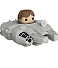Star Wars Bitty POP! Rides Vinyl Figur Display Han Solo w/Millenium Falcon 2,5 cm