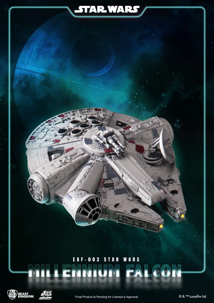 Star Wars Egg Attack Schwebe-Modell mit Leuchtfunktion Millennium Falcon 13 cm