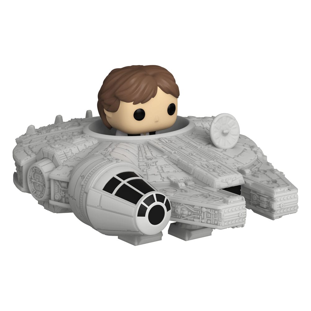 Star Wars Bitty POP! Rides Vinyl Figur Display Han Solo w/Millenium Falcon 2,5 cm