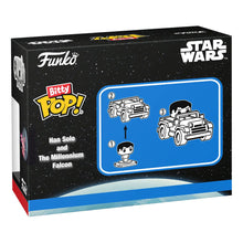 Star Wars Bitty POP! Rides Vinyl Figur Display Han Solo w/Millenium Falcon 2,5 cm