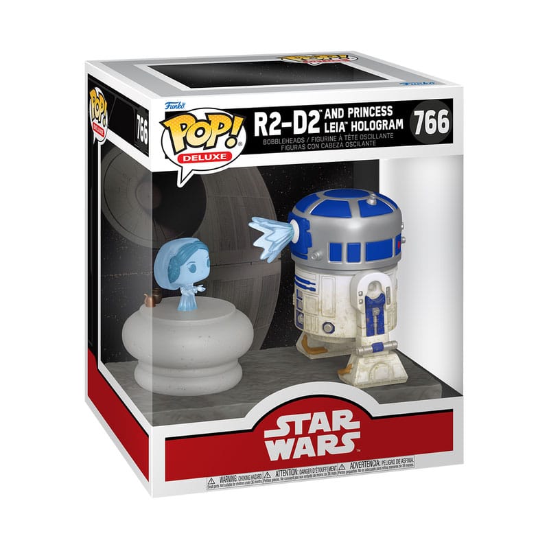 Star Wars POP! Deluxe Vinyl Figur R2D2 w/Leia 9 cm
