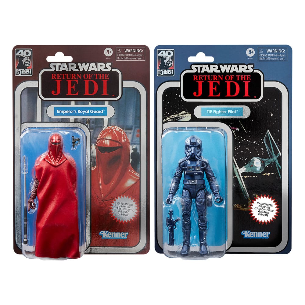 Star Wars Episode VI Black Series Carbonized Action Figures 2-Pack Emperor's Royal Guard &amp; TIE Fighter Pilot Exclusive 15 cm