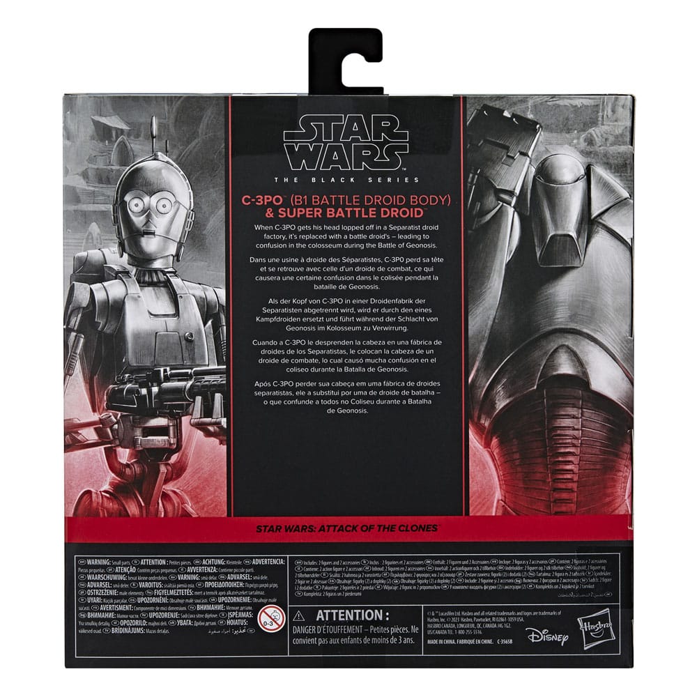 Star Wars Episode II Black Series Action Figures 2-Pack C-3PO (B1 Battle Droid Body) &amp; Super Battle Droid 15 cm