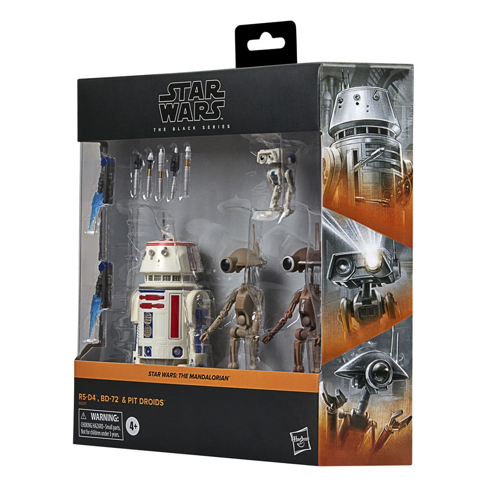 Star Wars: The Mandalorian Black Series Actionfiguren 4er-Pack R5-D4, BD-72 & Pit Droids
