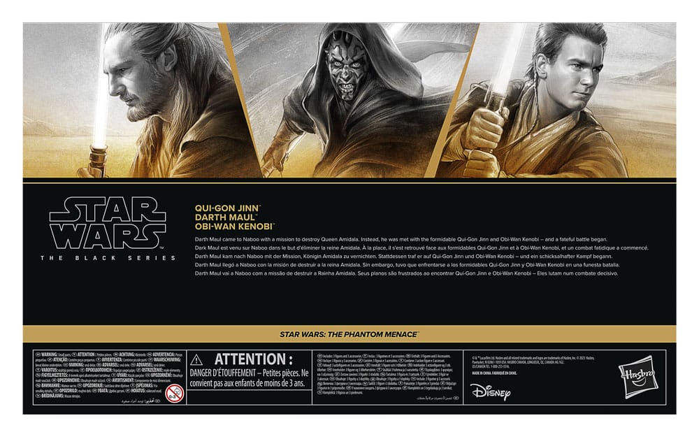 Star Wars Black Series - The Phantom Menace - Qui-Gon Jinn, Darth Maul, Obi-Wan Kenobi