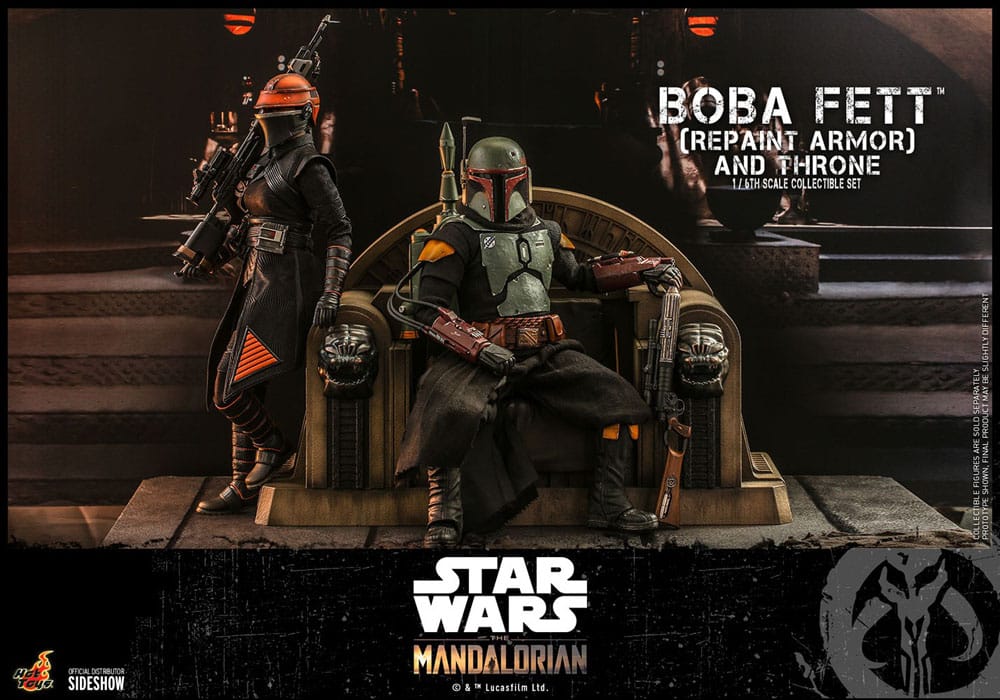 Star Wars: The Mandalorian Action Figure 1/6 Boba Fett Repaint Armor and Throne Special Edition 30 cm