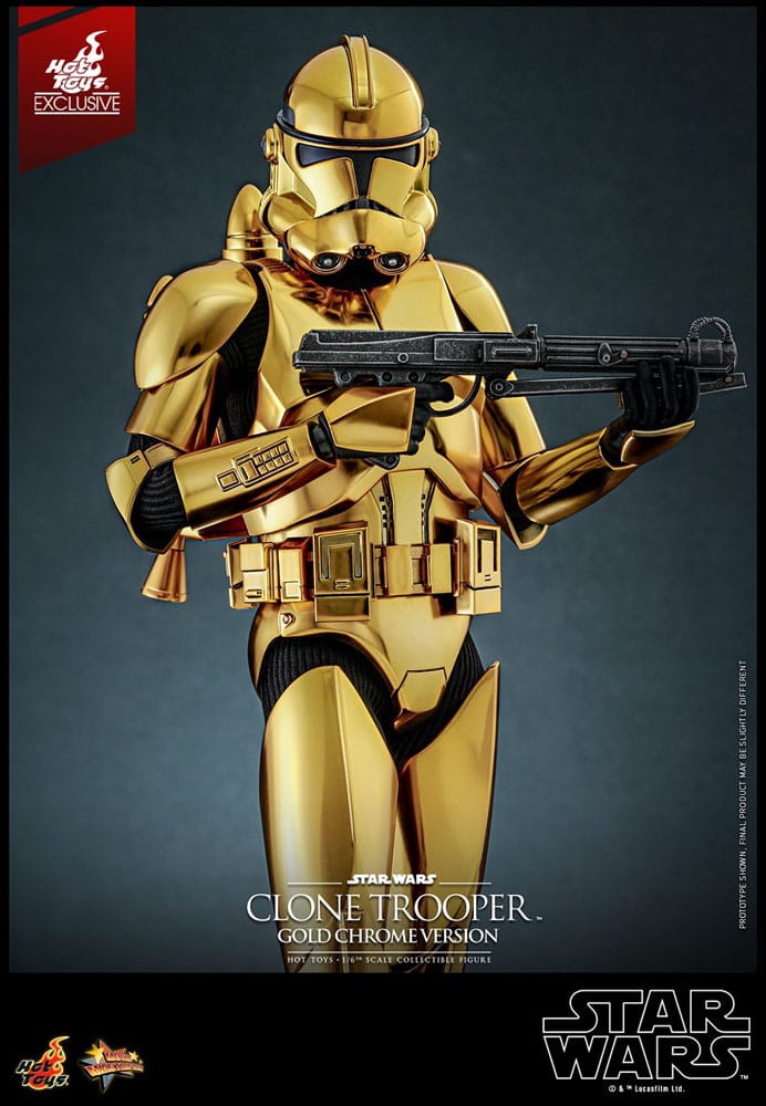 Star Wars Actionfigur 1/6 Clone Trooper (Gold Chrome Version) Exclusive 30 cm