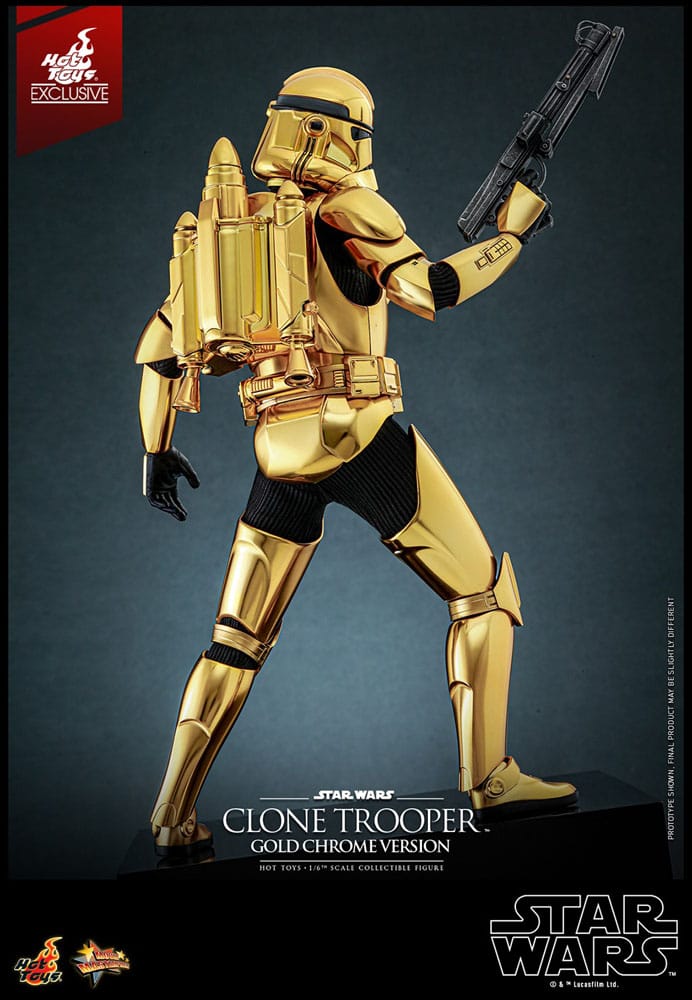 Star Wars Actionfigur 1/6 Clone Trooper (Gold Chrome Version) Exclusive 30 cm