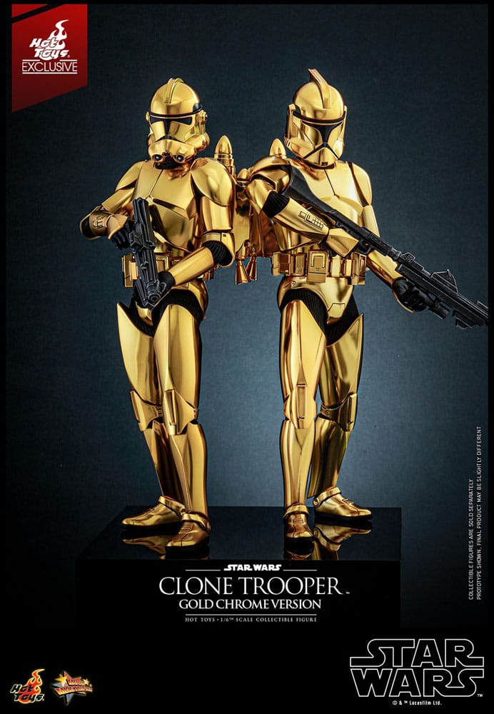 Star Wars Actionfigur 1/6 Clone Trooper (Gold Chrome Version) Exclusive 30 cm