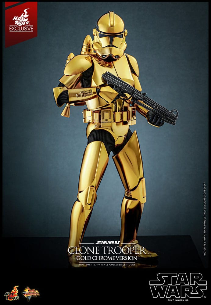 Star Wars Actionfigur 1/6 Clone Trooper (Gold Chrome Version) Exclusive 30 cm