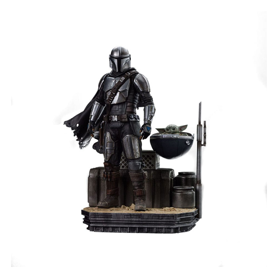 Star Wars The Mandalorian Art Scale Statue 1/10 Din Djarin and Din Grogu 21 cm