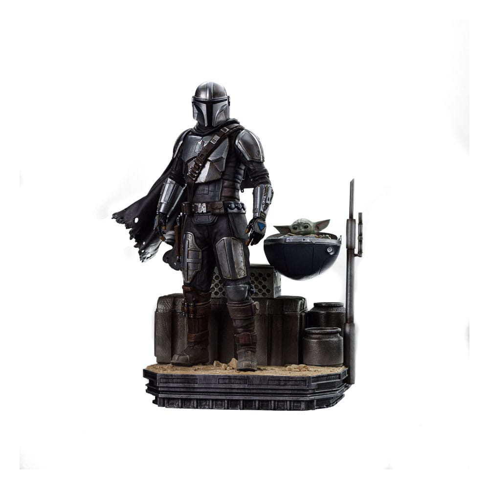 Star Wars The Mandalorian Art Scale Statue 1/10 Din Djarin and Din Grogu 21 cm