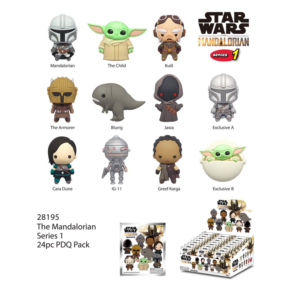Star Wars 3D PVC-Taschenanhänger Mandalorians Series 1 Display (24)