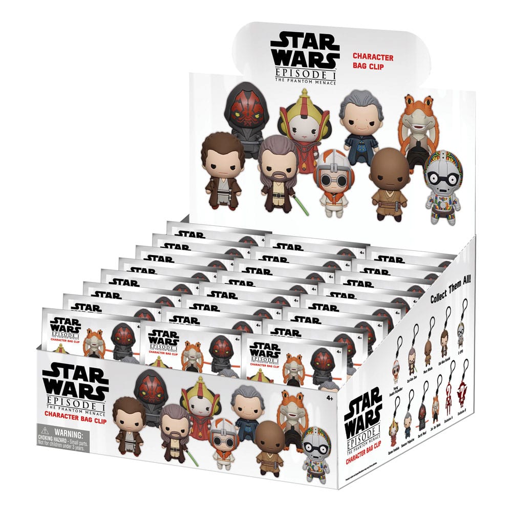 Star Wars 3D PVC Bag Charms The Phantom Menace Display (24)