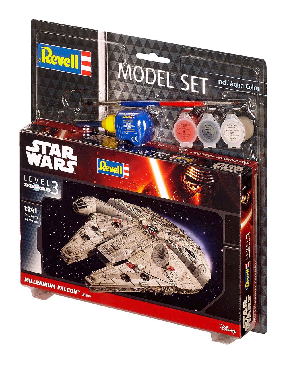 Star Wars Modellbausatz 1/241 Model Set Millennium Falcon 10 cm