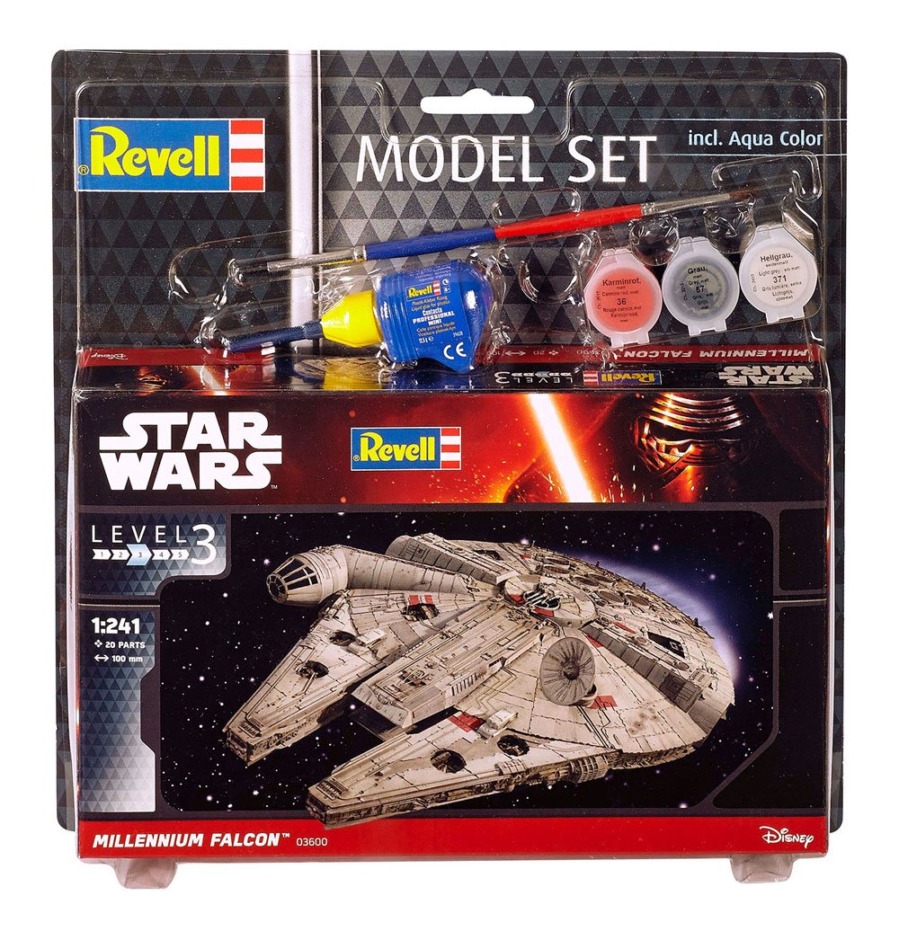 Star Wars Modellbausatz 1/241 Model Set Millennium Falcon 10 cm